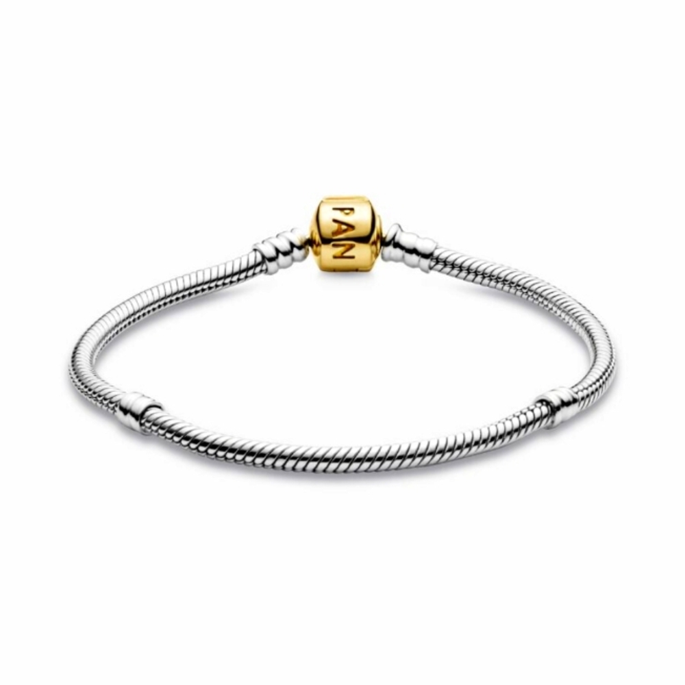 New Pandora bracelet Silver + 14k gold
